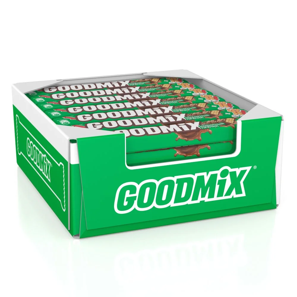 GOODMIX® Вкус имбирный пряник. Молочный шоколад со вкусом имбирного пряника с начинкой с хрустящей вафлей, декорированный