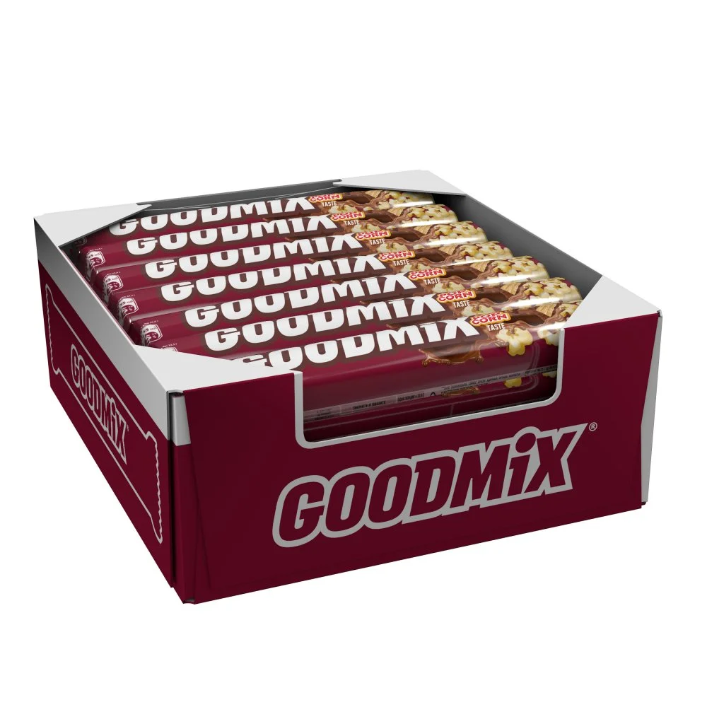 GOODMIX. Popcorn taste. Молочный шоколад со вкусом попкорна с начинкой с хрустящей вафлей, декорированный