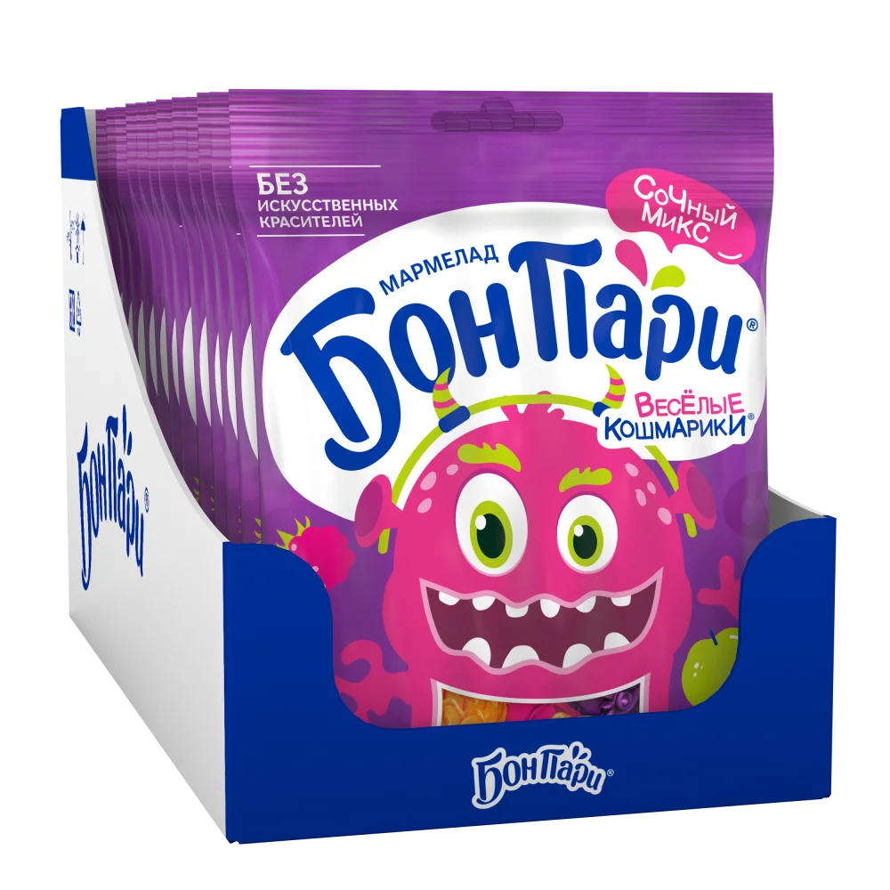 БОН ПАРИ®  ВЕСЕЛЫЕ КОШМАРИКИ ® МАРМЕЛАД ЖЕВАТЕЛЬНЫЙ ФИГУРНЫЙ СО ВКУСОМ ФРУКТОВ 75 г