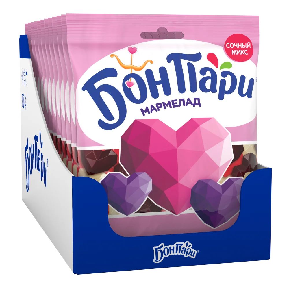 БОН ПАРИ®. Бриллиантовые сердца. Мармелад жевательный со вкусом фруктов