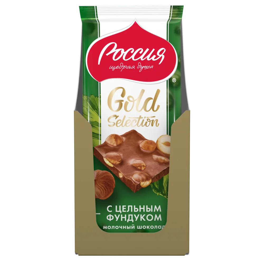 «Россия» - щедрая душа!® Gold Selection. Молочный шоколад с фундуком. 85г