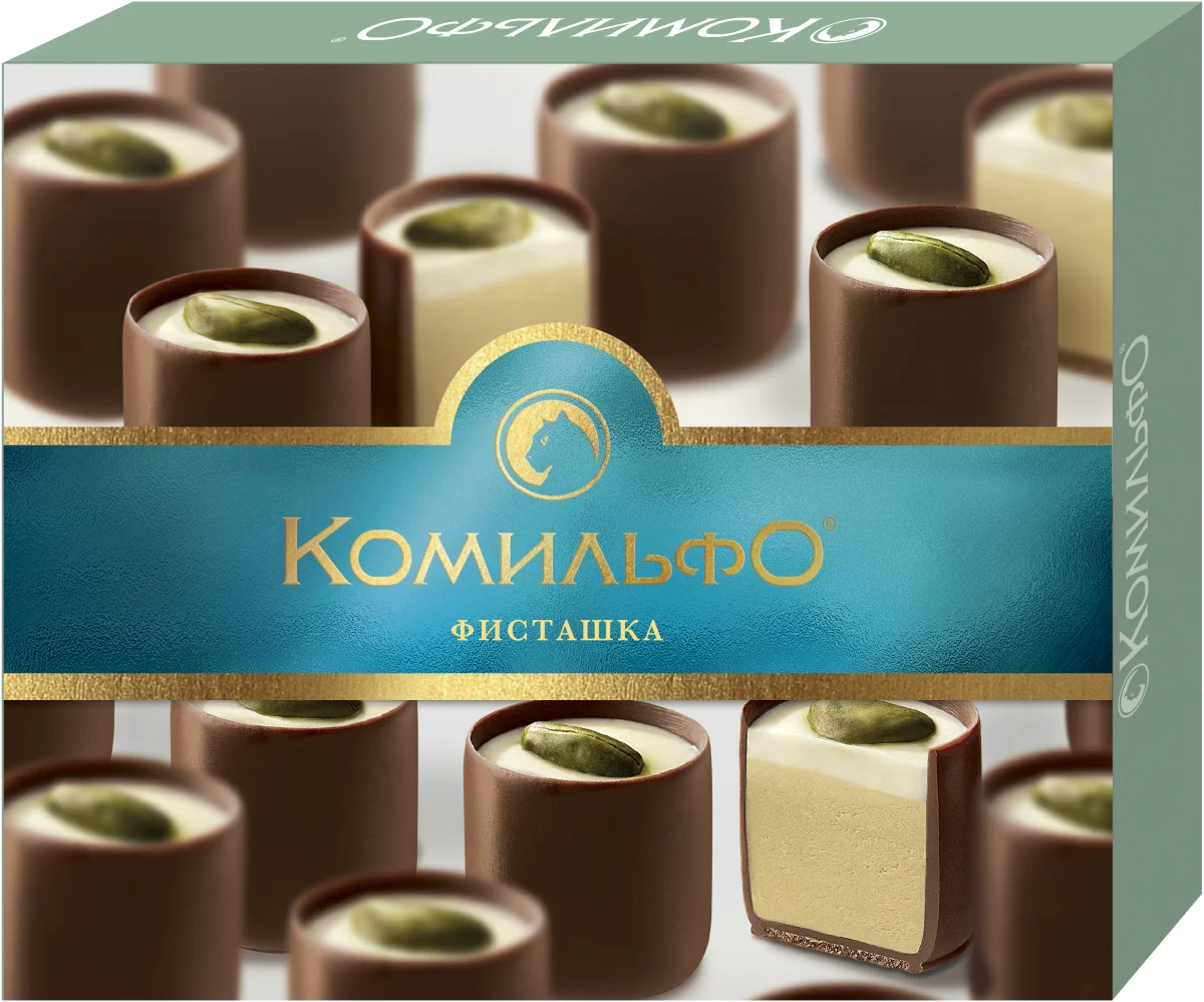 Комильфо®. Фисташка. Конфеты шоколадные с двухслойной начинкой. 232г