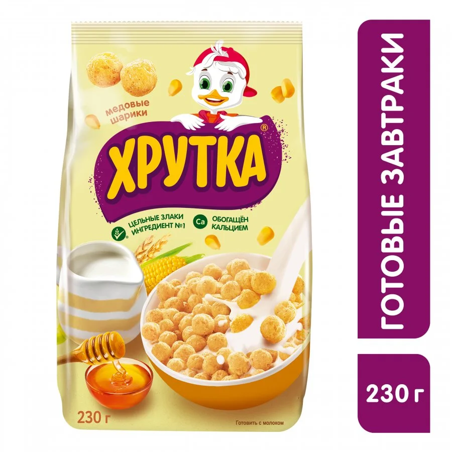 ХРУТКА мультизлаковые медовые шарики, обогащенные кальцием 230 г