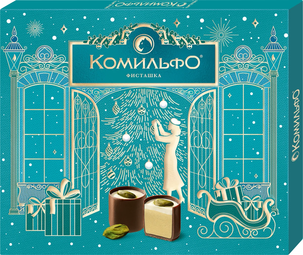 Комильфо®. Фисташка. Конфеты шоколадные с двухслойной начинкой. 232г