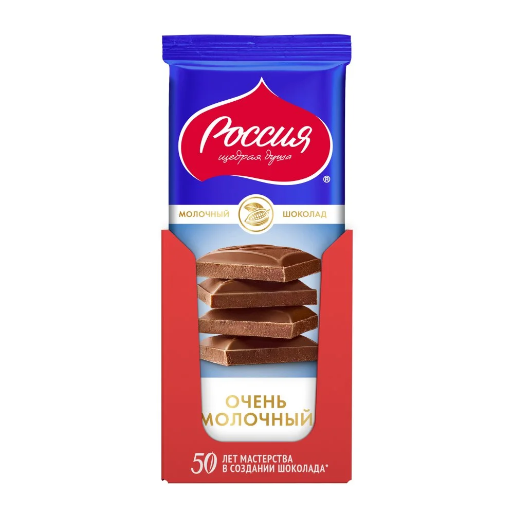 «Россия» - щедрая душа!® Молочный шоколад. 82г