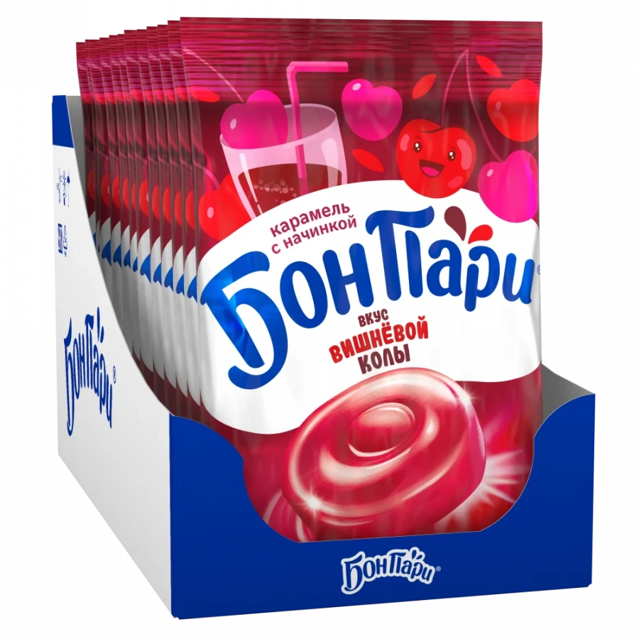 Бон Пари® Вкус вишневой колы. Карамель с начинкой и вкусом вишневой колы.