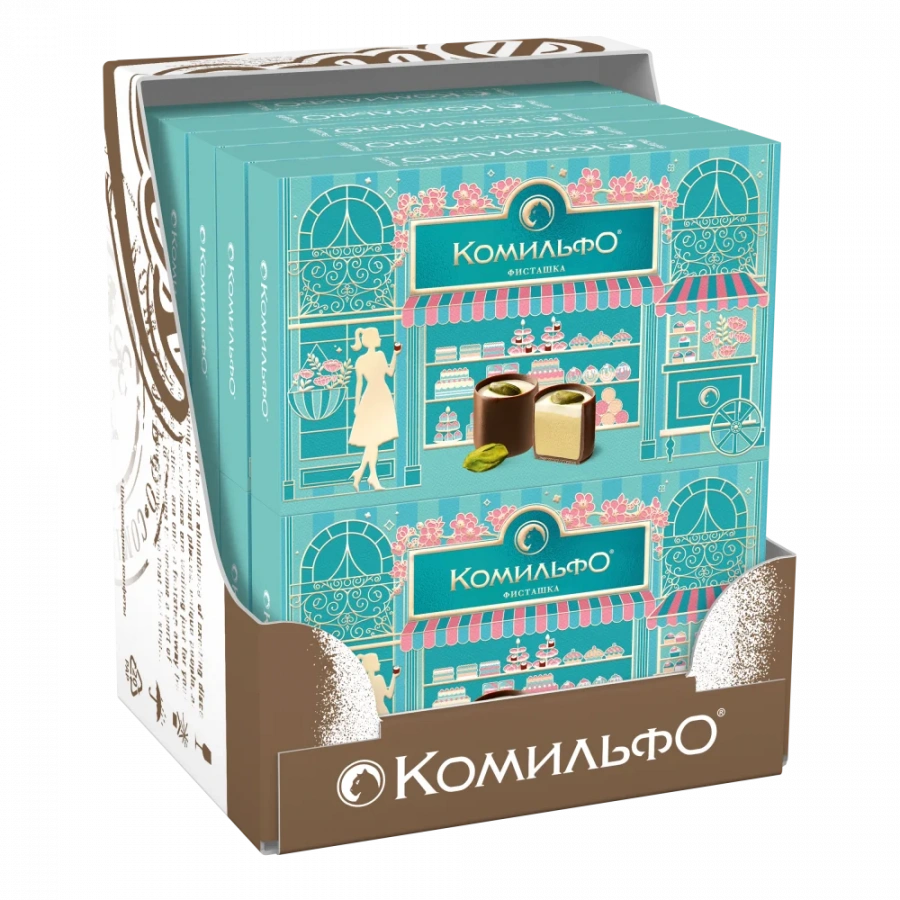 Комильфо®. Фисташка. Конфеты шоколадные с двухслойной начинкой. 116г