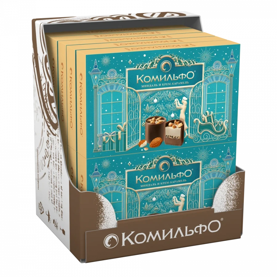 Комильфо®. Миндаль и крем-карамель. Конфеты шоколадные с двухслойной начинкой. 116 г
