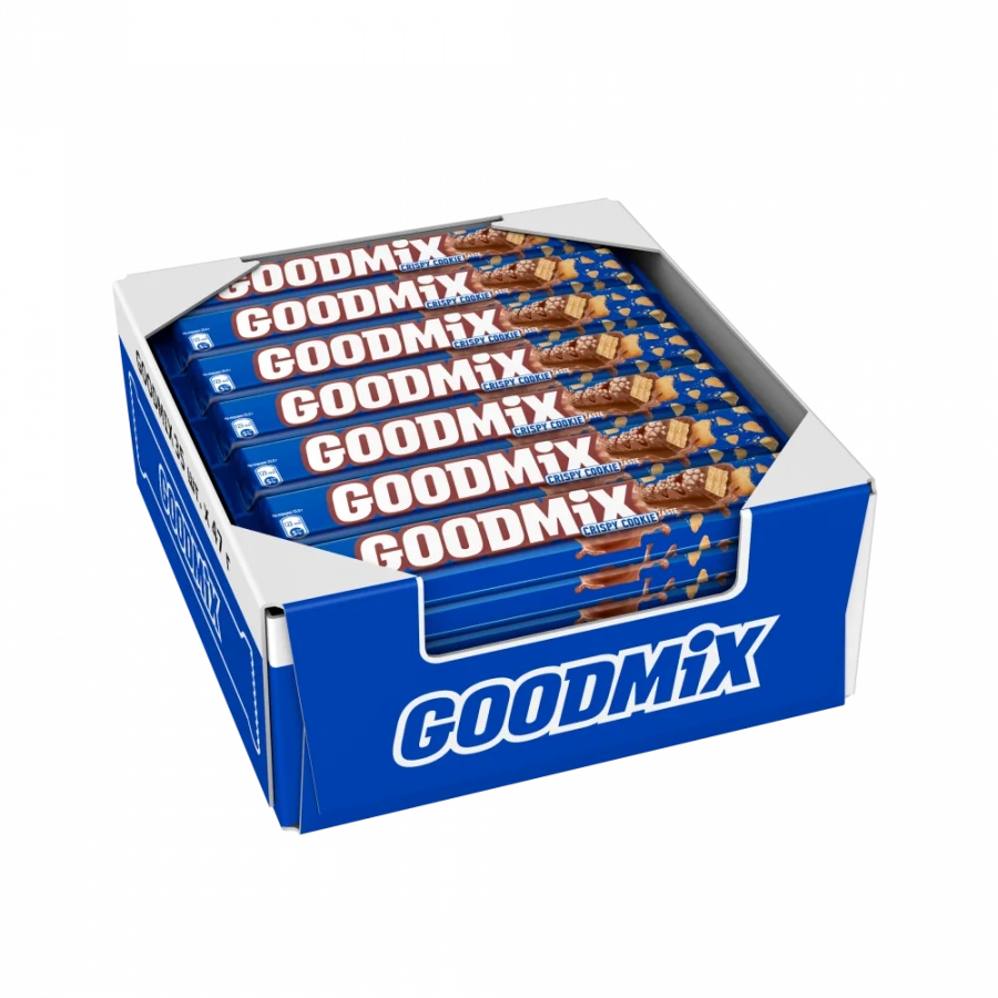 Goodmix® Crispy cookie taste. Молочный шоколад с начинкой со вкусом печенья и с хрустящей вафлей, декорированный. 47г