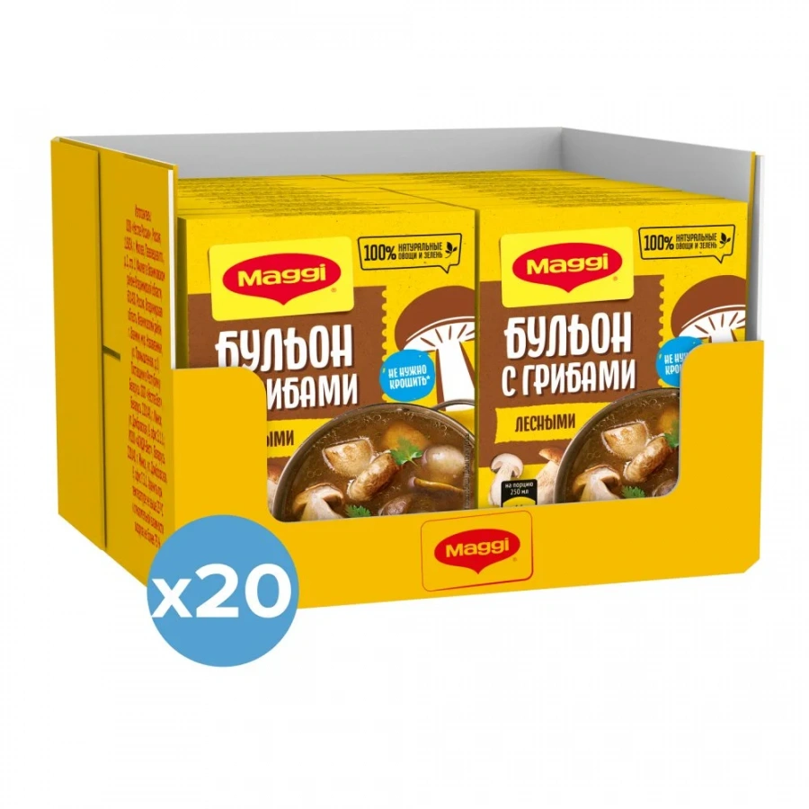 МАГГИ®. Бульонные кубики. Бульон с лесными грибами, брикетированный. 72 г