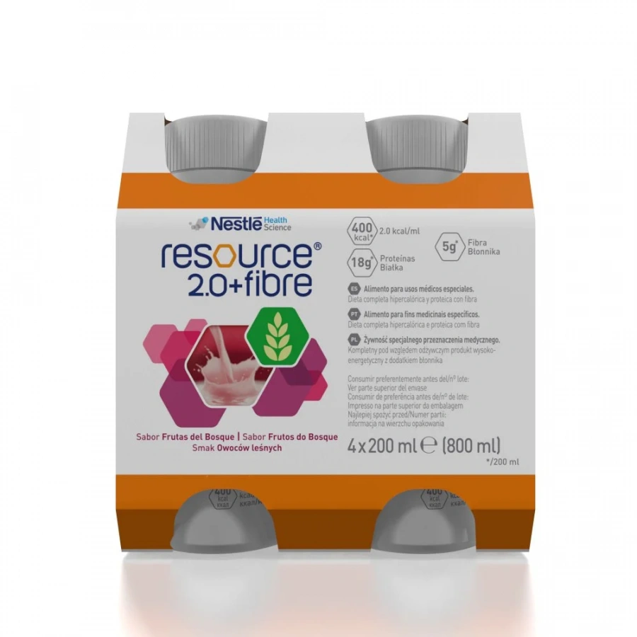 Resource® 2.0+Fibre (Ресурс 2.0+Файбер), жидкая смесь со вкусом лесных ягод, 200 мл