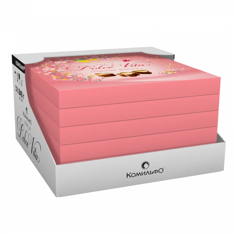 КОМИЛЬФО® Вкус «ЛИМОН ДОЛЬЧЕ». Шоколадные конфеты с нежной кремовой двухслойной начинкой со вкусом сладкого лимона 168 г