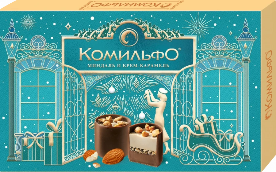 Комильфо®. Миндаль и крем-карамель. Конфеты шоколадные с двухслойной начинкой. 116 г