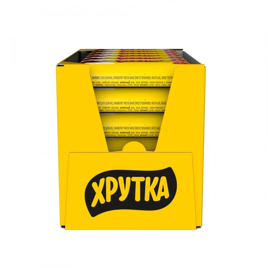 Хрутка. Конфета с суфле и молочной начинкой. Шоколадный батончик с суфле и молочной начинкой 43г