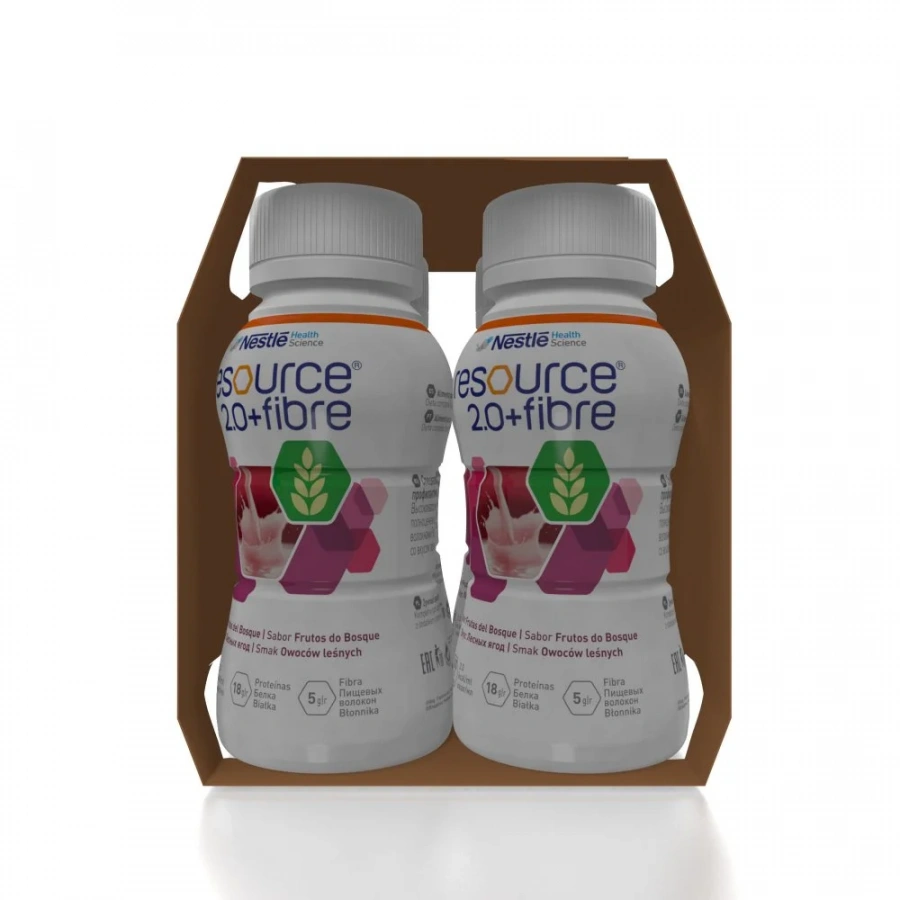 Resource® 2.0+Fibre (Ресурс 2.0+Файбер), жидкая смесь со вкусом лесных ягод, 200 мл