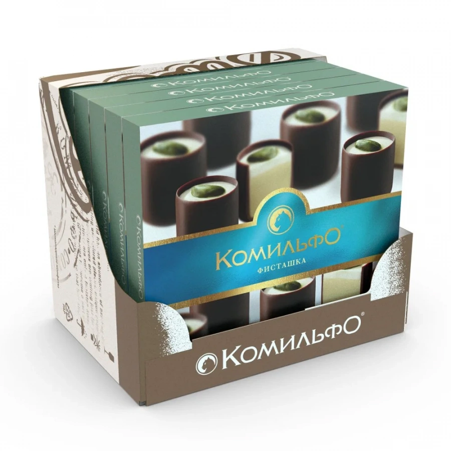 Комильфо®. Фисташка. Конфеты шоколадные с двухслойной начинкой. 232г