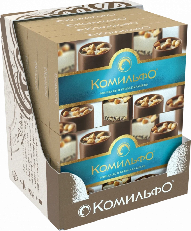 Комильфо®. Миндаль и крем-карамель. Конфеты шоколадные с двухслойной начинкой. 116 г