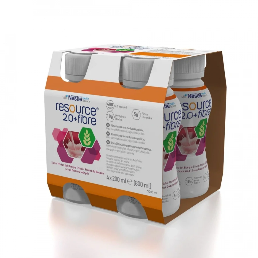Resource® 2.0+Fibre (Ресурс 2.0+Файбер), жидкая смесь со вкусом лесных ягод, 200 мл