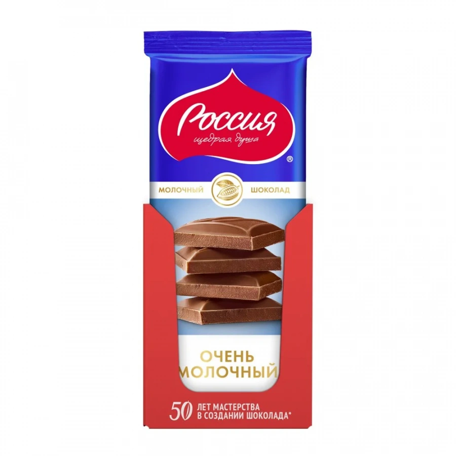 «Россия» - щедрая душа!® Молочный шоколад. 82г